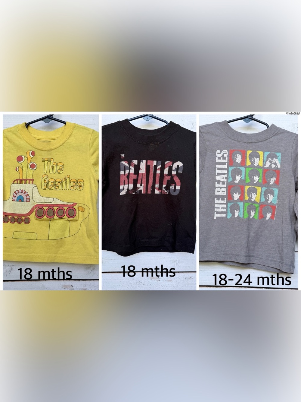 The Beatles Kids Short-Sleeve Tee Trio - Yellow, Black, Gray